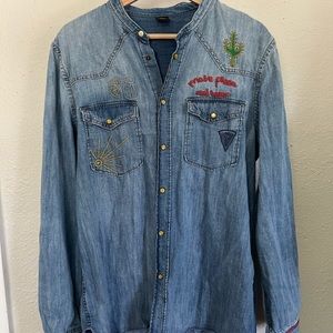Uniquely Embroidered Denim Shirt